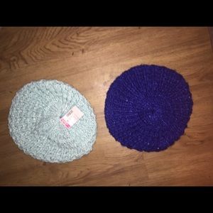 2 blue beret hats from Deb